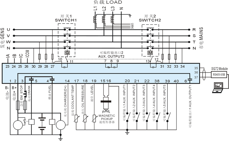 HGM6120UC众智发电机组控制器应用接线图.png